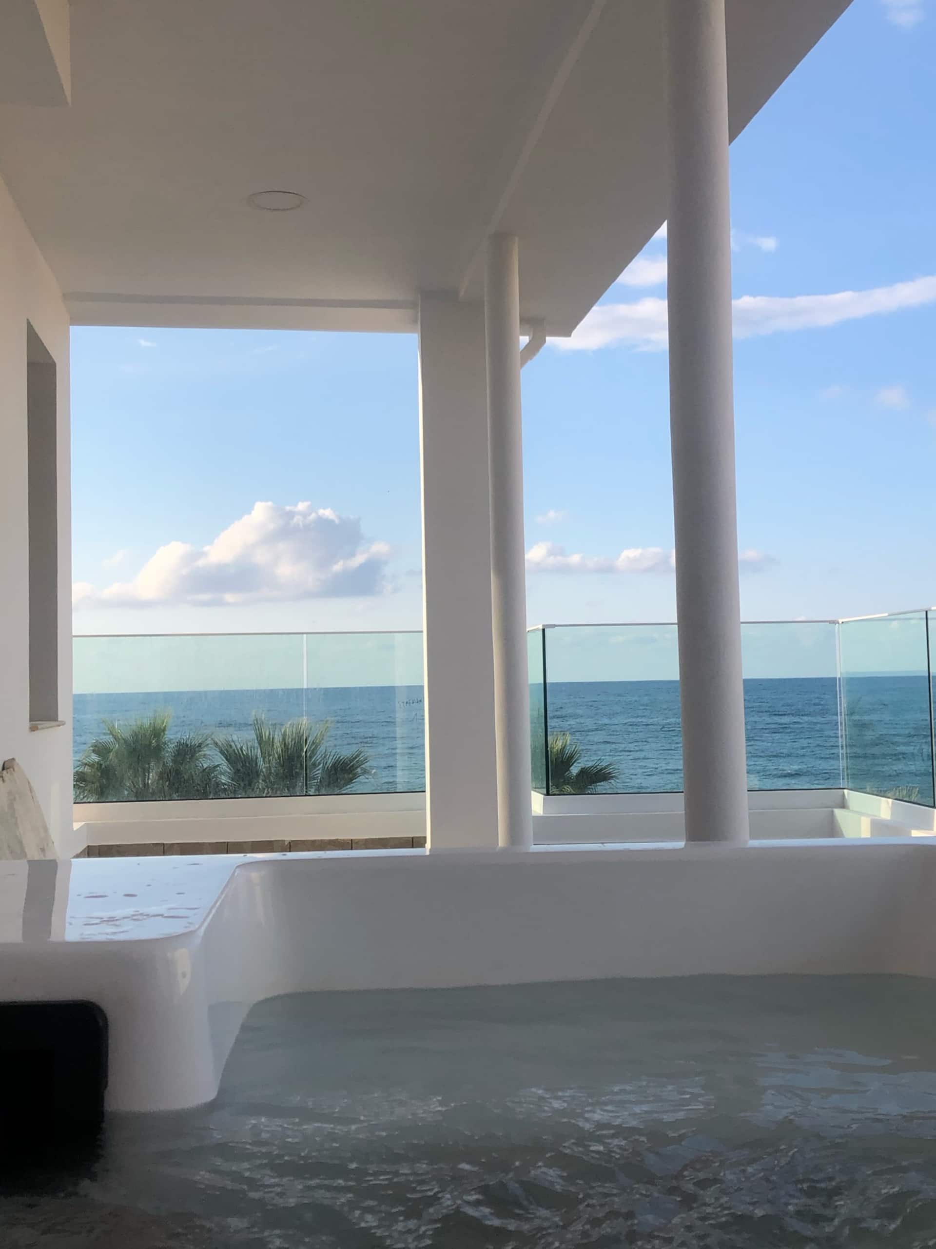 Looking out to sea from the balcony